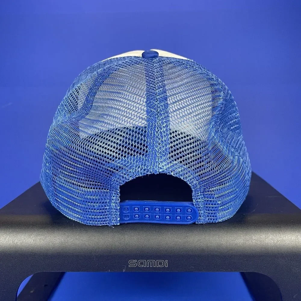 Brooks Run Cobra White Foam Blue Trucker Running Double Snapback Hat‎